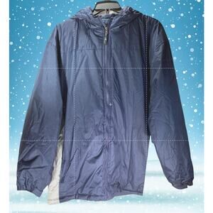 i5 Apparel Men’s Hooded Winter Jacket XL Navy NWOT Lightweight Poly Shell Zip Up